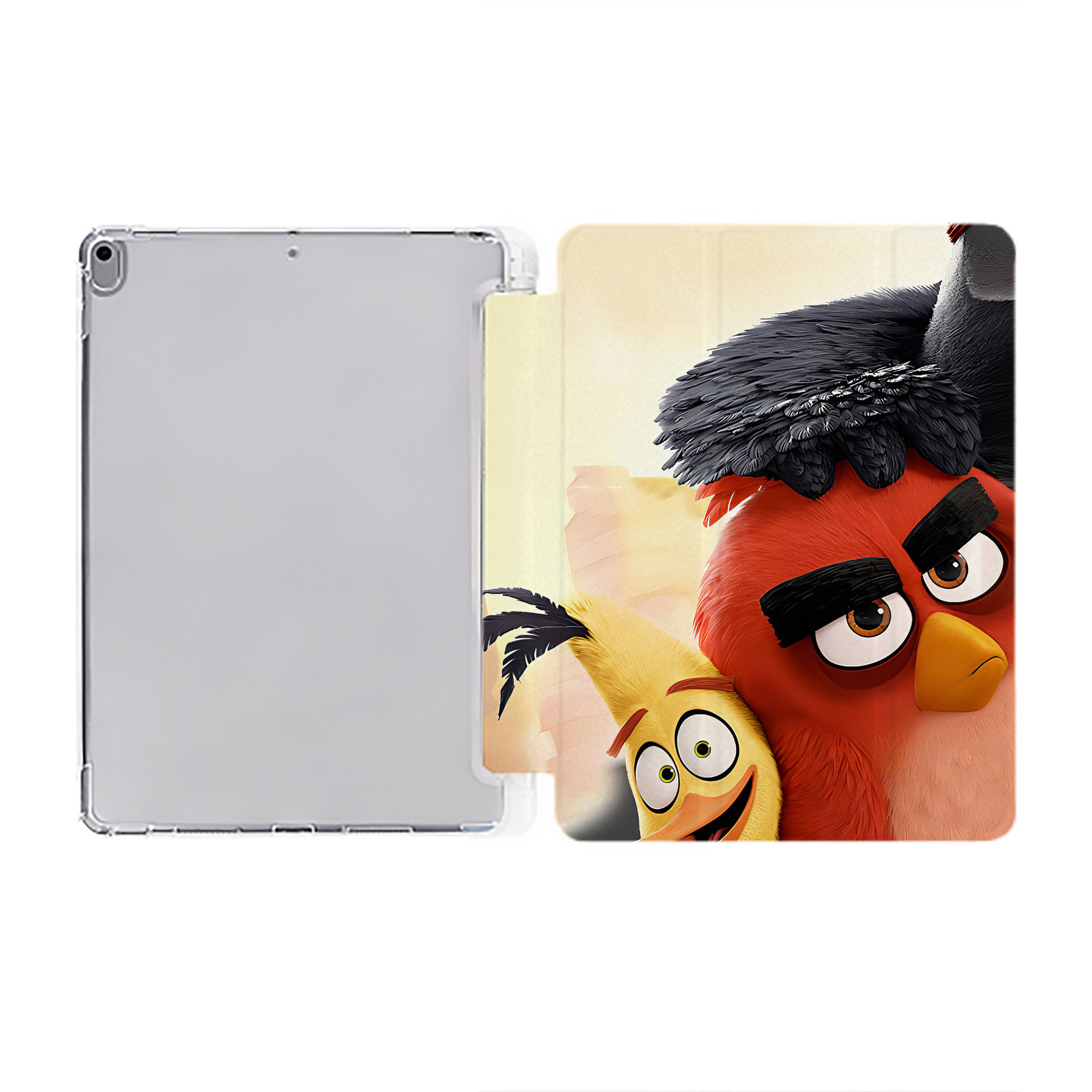 （画像用） Angry Birds アングリーバード IPad ケース ペン収納付き 三つ折りスタンド PUレザー×シリコン 対応機種9.5/10.5/10.9インチ